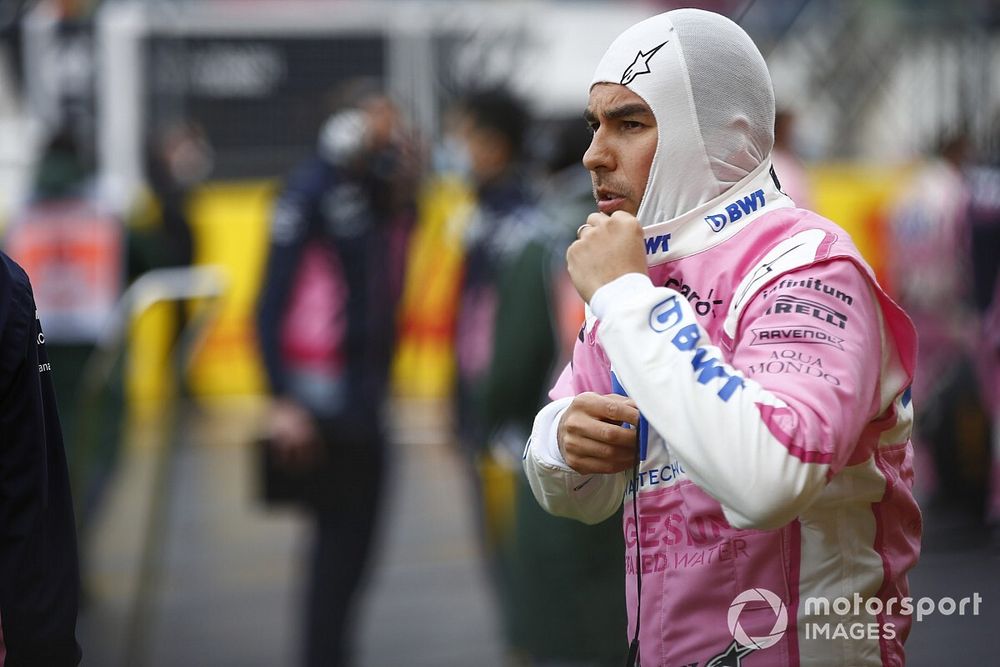 Sergio Perez, Racing Point, on the grid