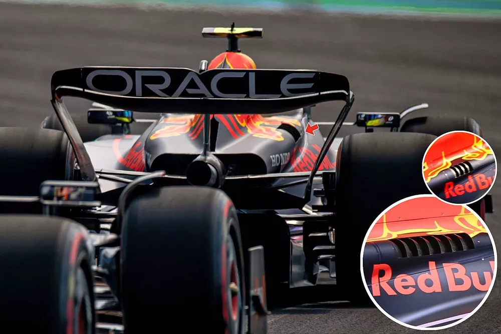 Red Bull RB19 asymmetrische motorkapkoeling