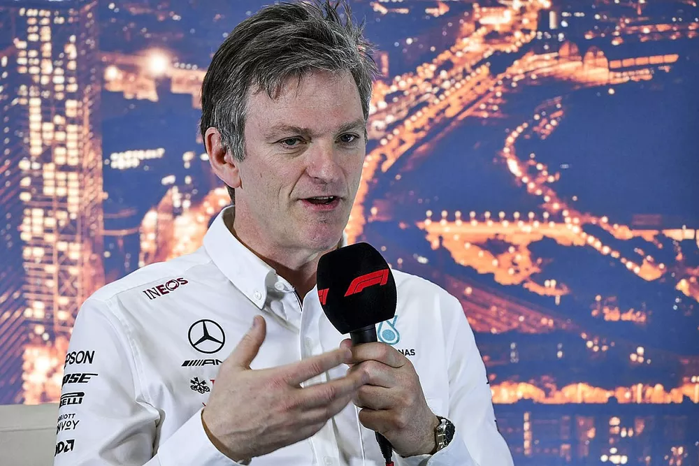 James Allison, Director T&eacute;cnico de Mercedes AMG en la conferencia de prensa  