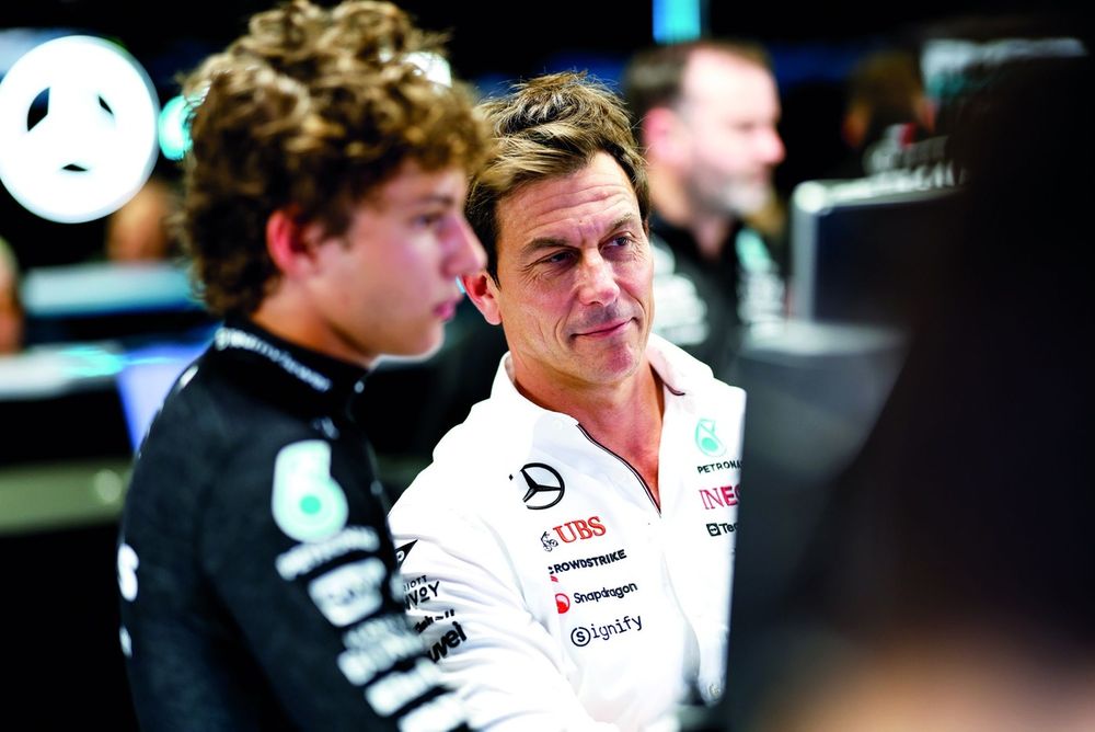 Andrea Kimi Antonelli, Mercedes, Toto Wolff, diretor de equipe e CEO da Mercedes-AMG