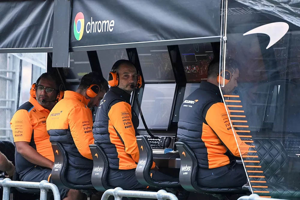 The McLaren pit wall