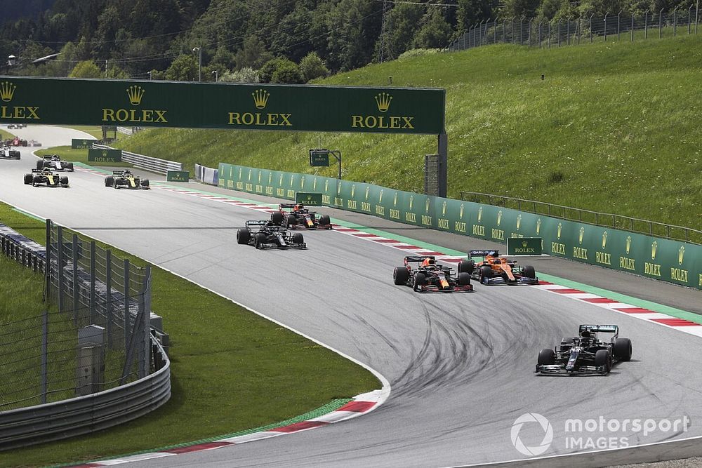 Lewis Hamilton, Mercedes F1 W11 EQ Performance, Max Verstappen, Red Bull Racing RB16, Carlos Sainz Jr., McLaren MCL35, Valtteri Bottas, Mercedes F1 W11 EQ Performance, Alex Albon, Red Bull Racing RB16