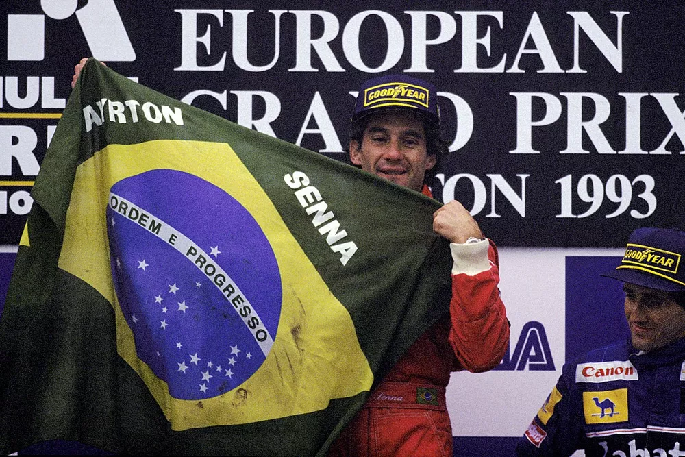 Ganador de la carrera Ayrton Senna, McLaren