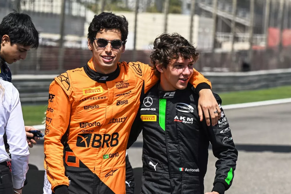 Gabriel Bortoleto, Invicta Racing and Andrea Kimi Antonelli, Prema Racing