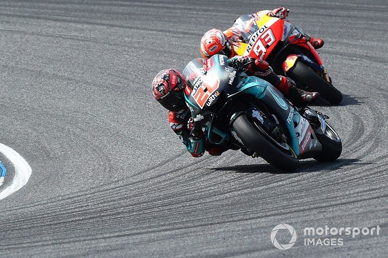 Fabio Quartararo, Petronas Yamaha SRT. Marc Marquez, Repsol Honda Team

