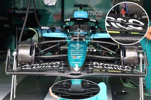 Primer vistazo a las mejoras del Aston Martin F1 con un nuevo aler&oacute;n delantero