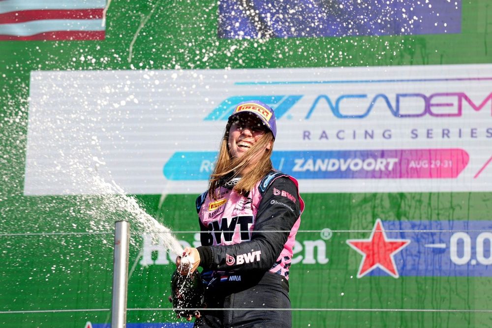 Podium: Race winner Nina Gademan, PREMA Racing