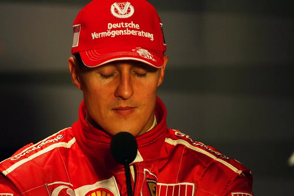 Michael Schumacher, Ferrari in the post race press conference