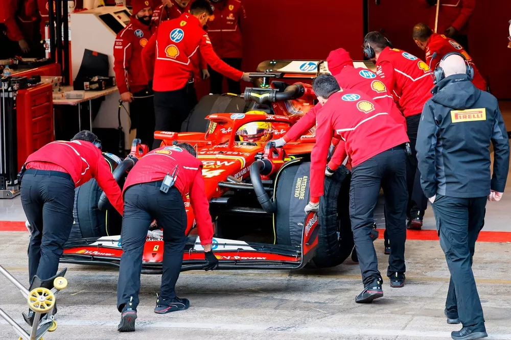 Lewis Hamilton, Ferrari, en el test de Pirelli