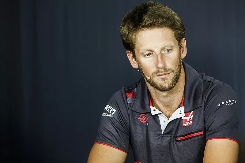 Romain Grosjean, Haas F1 Team, in the press conference