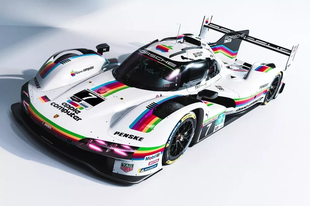 The Porsche Penske Motorsport throwback livery for Laguna Seca, 2026