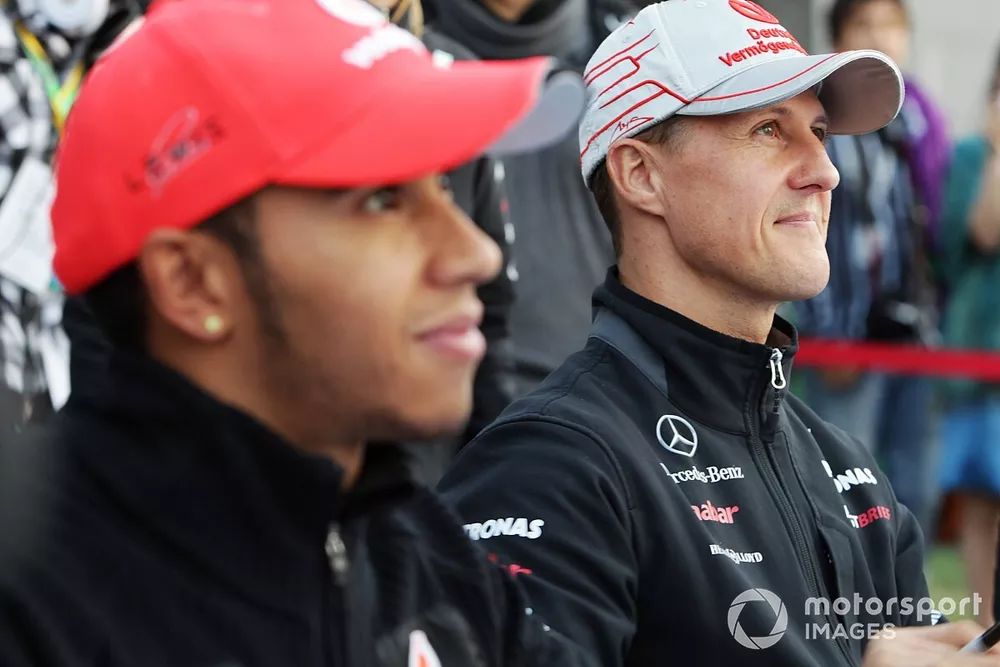 Lewis Hamilton, McLaren y Michael Schumacher, Mercedes GP