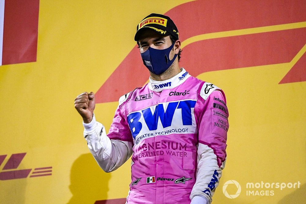 Podio: ganador Sergio Pérez, Racing Point