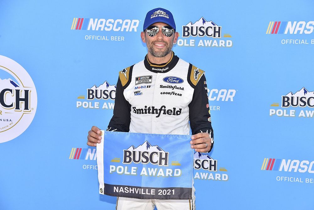 Pole sitter Eric Almirola, Stewart Haas Racing