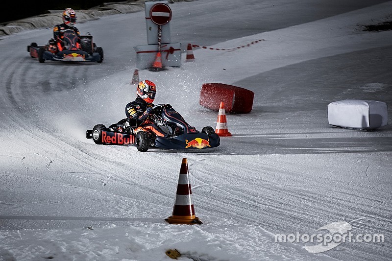 GALERIA: Verstappen e Gasly participam de corrida de kart no gelo
