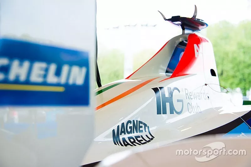 Mahindra Racing car with  Magneti Marelli logo