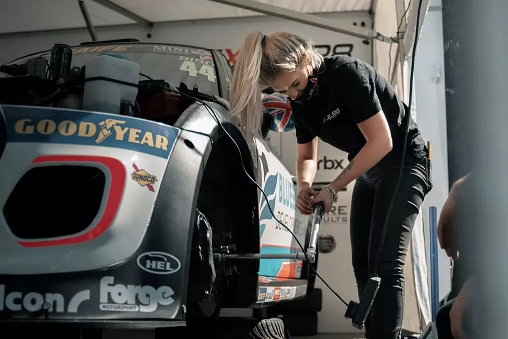 Charley Webster Clark, number two technician, EXCELR8 Motorsport&rsquo;s MINI CHALLENGE team