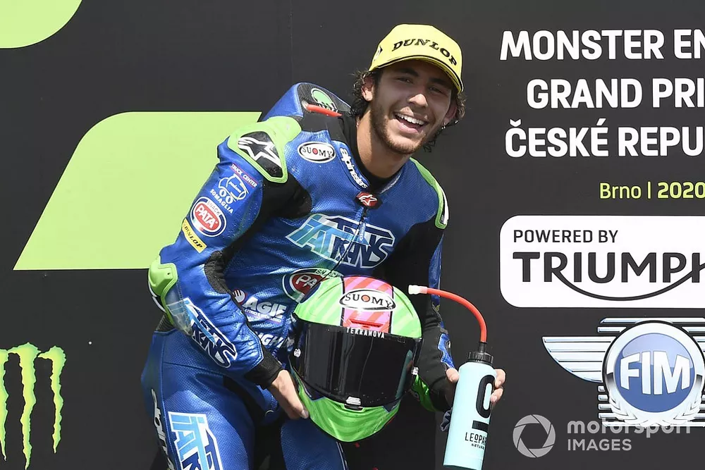 Le vainqueur Enea Bastianini, Italtrans Racing Team sur le podium