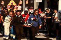 Winner Connor Zilisch leaves on a stretcher in scary Victory Lane fall