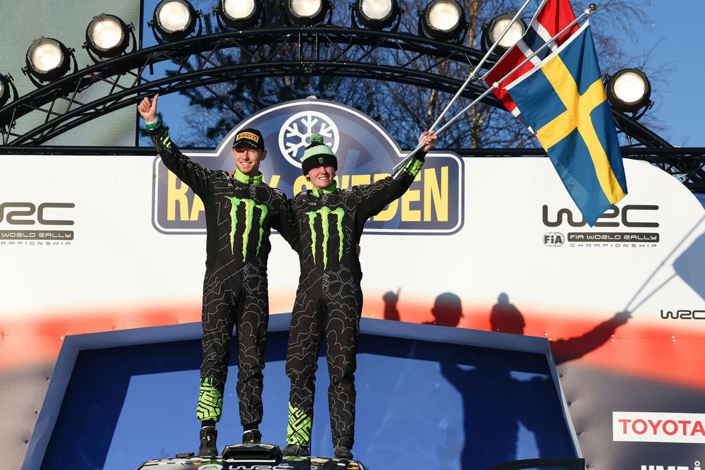 Winner WRC2, Oliver Solberg, Elliott Edmondson, Toksport WRT Skoda Fabia Evo Rally2