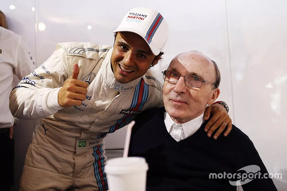 Felipe Massa, Williams F1, celebrates pole with Sir Frank Williams, Team Principal Williams F1