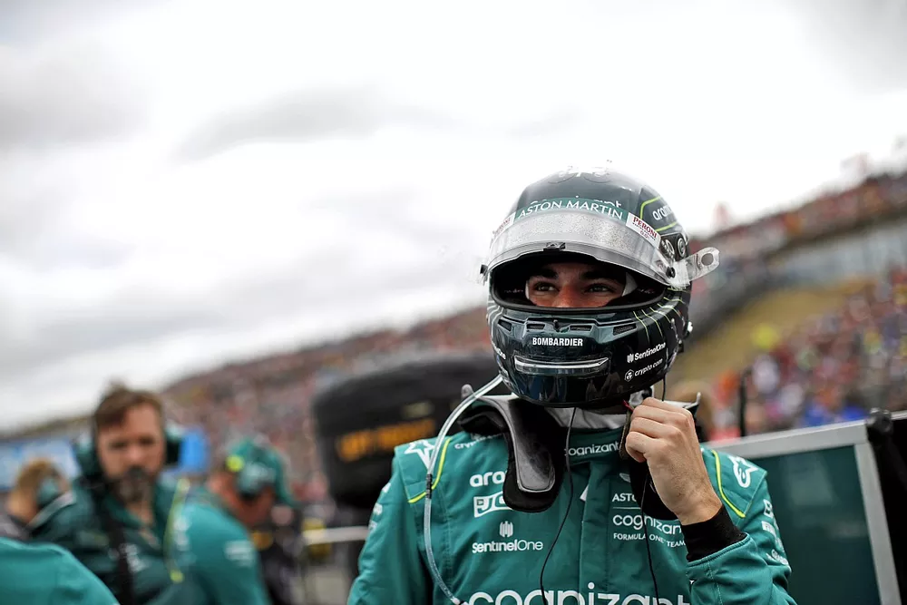 Lance Stroll, Aston Martin, sur la grille