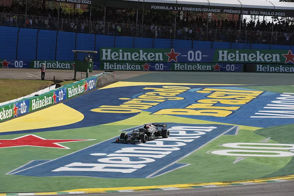 Lewis Hamilton, Mercedes W12, 1st position, on his way to Parc Ferme