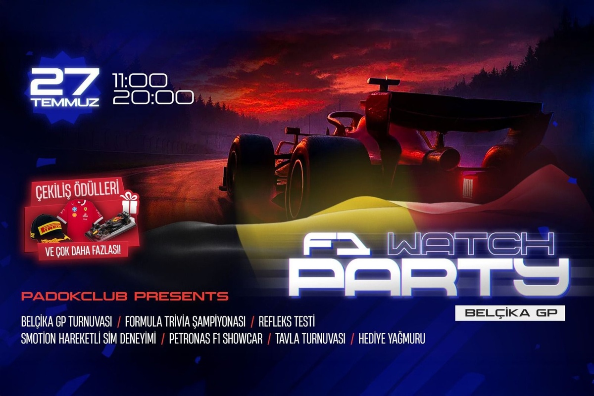 Belçika GP heyecanı İstanbul’da: F1 Watch Party Padok Club’da yaşanacak