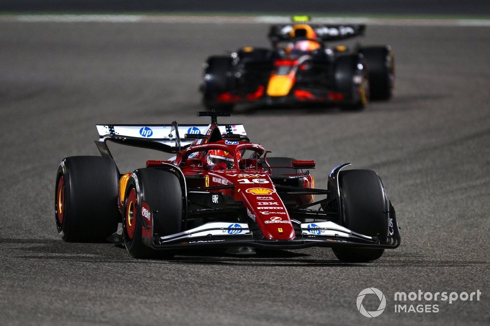 Charles Leclerc, Ferrari, Liam Lawson, Red Bull Racing