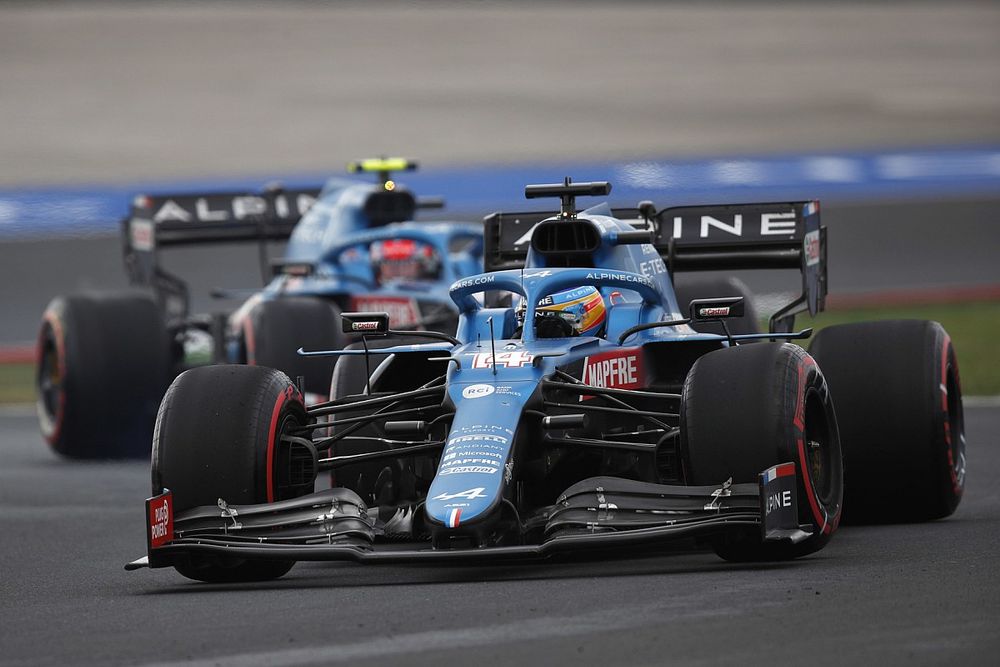 Fernando Alonso, Alpine A521, Esteban Ocon, Alpine A521