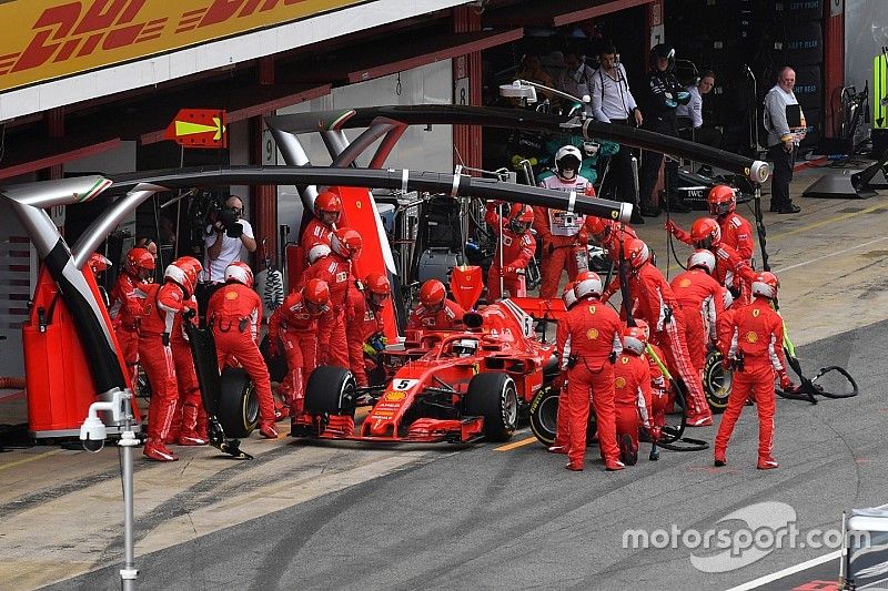 Sebastian Vettel, Ferrari SF71H pit stop