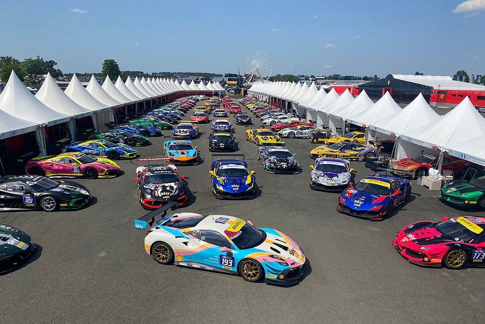 Ferrari Challenge field in Le Mans