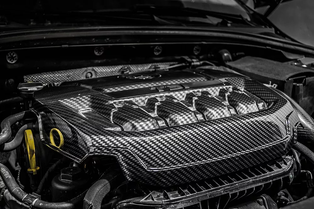 Carbon fibre engine cover