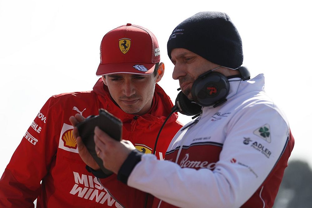 Charles Leclerc, Ferrari et Simone Resta, Alfa Romeo Racing