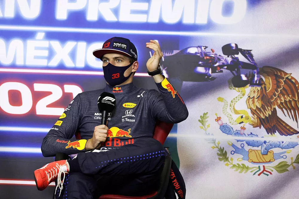 Max Verstappen, Red Bull Racing, en la rueda de prensa posterior a la clasificaci&oacute;n