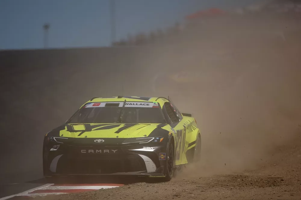 Bubba Wallace off track, No. 23 23XI Racing Toyota