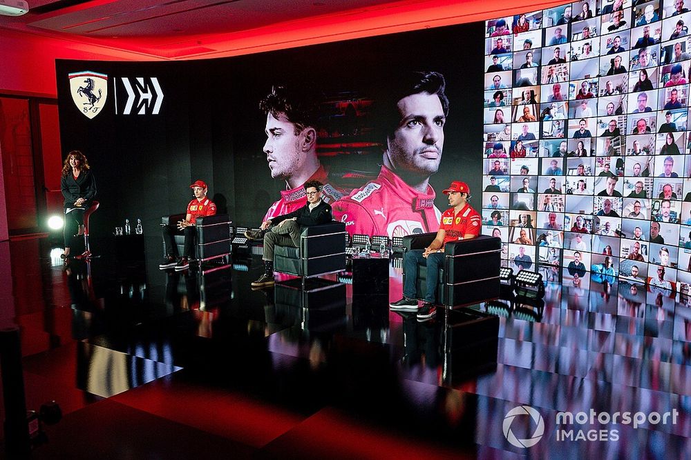 Mattia Binotto, Team Principal Ferrari con Charles Leclerc y Carlos Sainz Jr., Ferrari