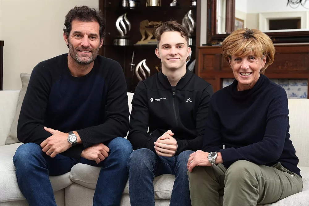 Mark Webber, Oscar Piastri and Ann Webber