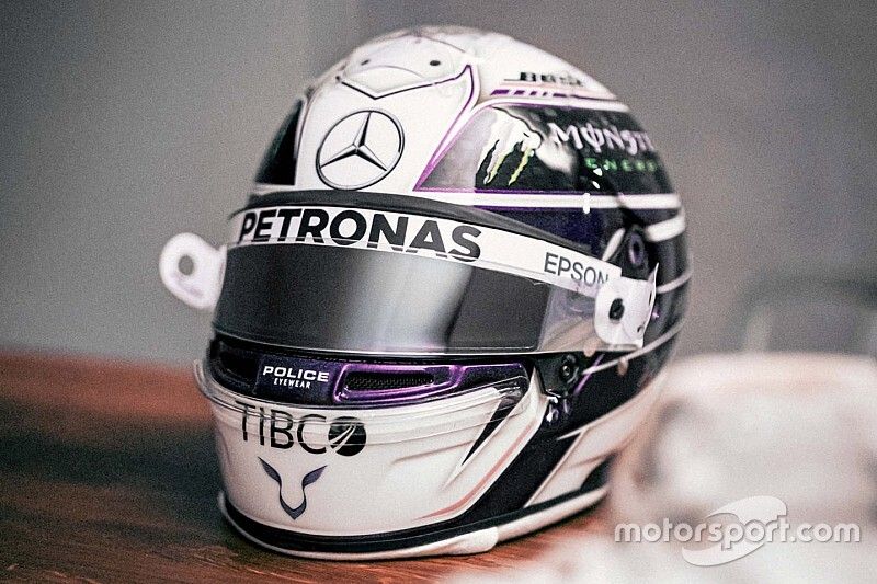 Helmet of Lewis Hamilton, Mercedes