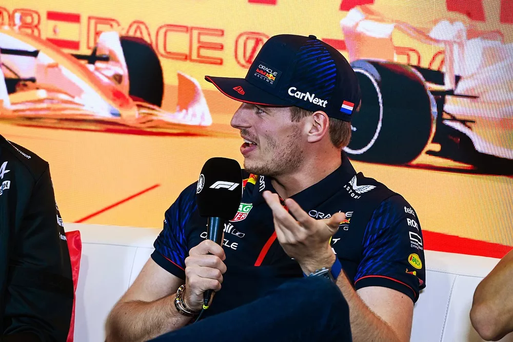 Max Verstappen, Red Bull Racing, in the Thursday press conference