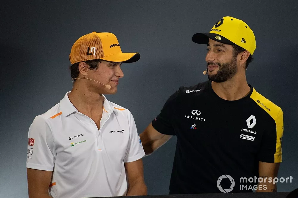 Lando Norris, McLaren and Daniel Ricciardo, Renault F1 Team in the Press Conference 