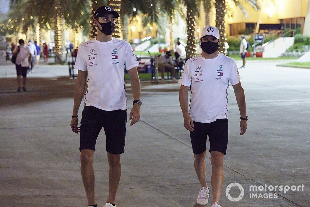 George Russell, Mercedes-AMG F1 and Valtteri Bottas, Mercedes-AMG F1