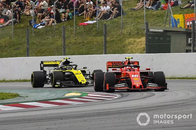 Charles Leclerc, Ferrari SF90, Nico Hulkenberg, Renault R.S. 19