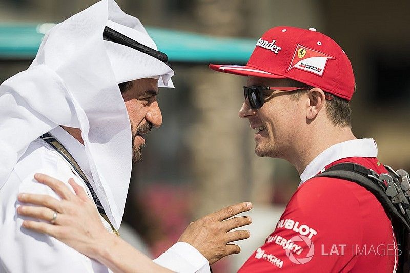Kimi Raikkonen, Ferrari talks with Mohammed Bin Sulayem