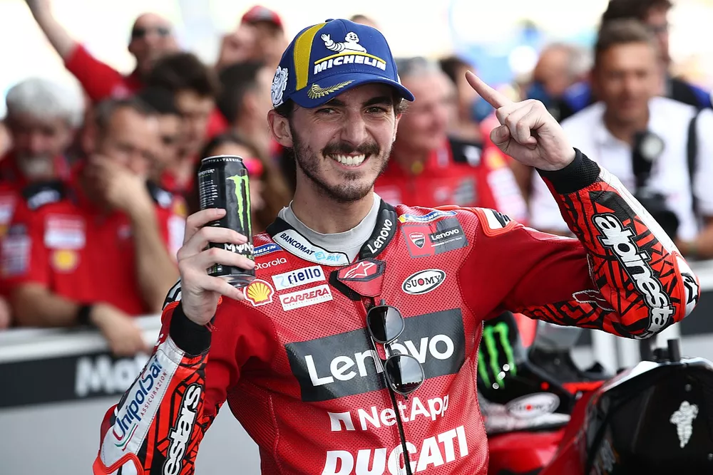 Francesco Bagnaia, Ducati Team, celebrates his win