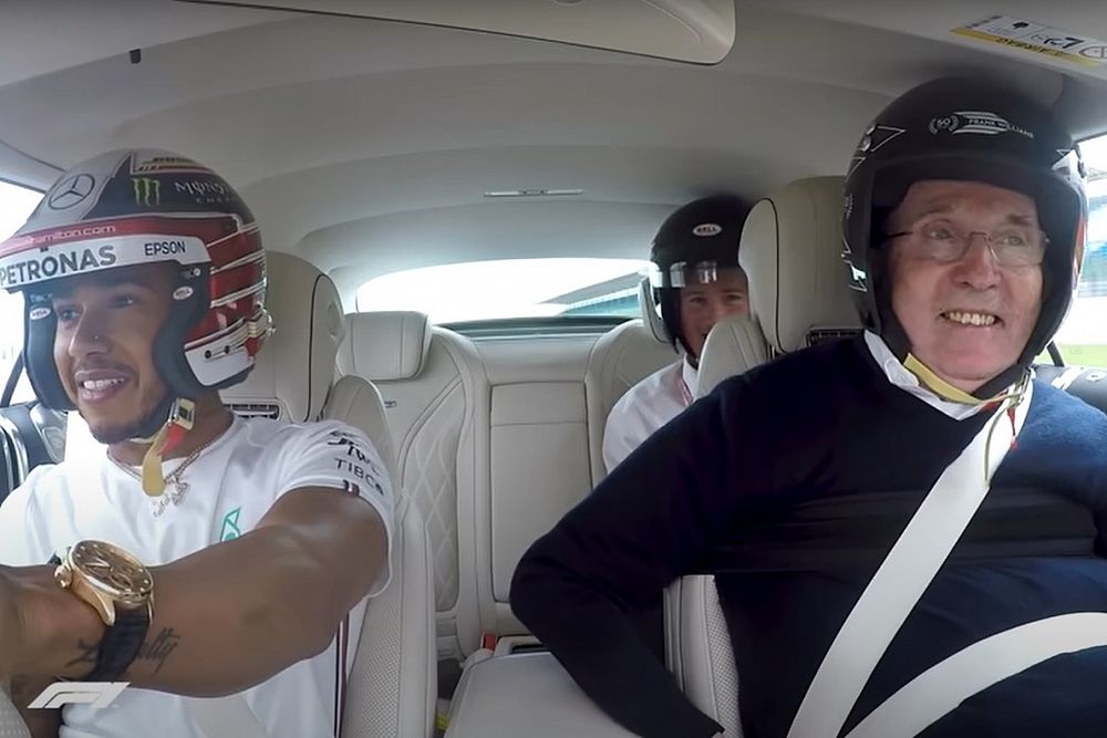 Lewis Hamilton y Sir Frank Williams en acci&oacute;n en la F1 en 2019