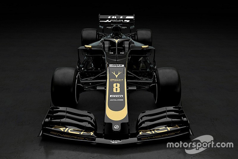 ハース、2019年マシンのカラーリングを発表。ブラック&ゴールドの美しい姿に