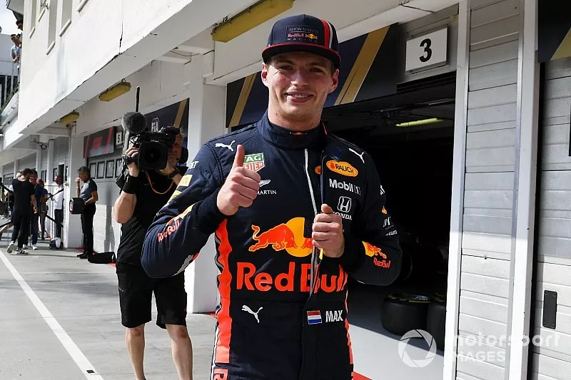 Le poleman Max Verstappen, Red Bull Racing