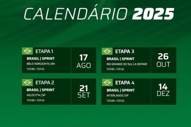 Calend&aacute;rio TCR Brasil; TCR Brasil