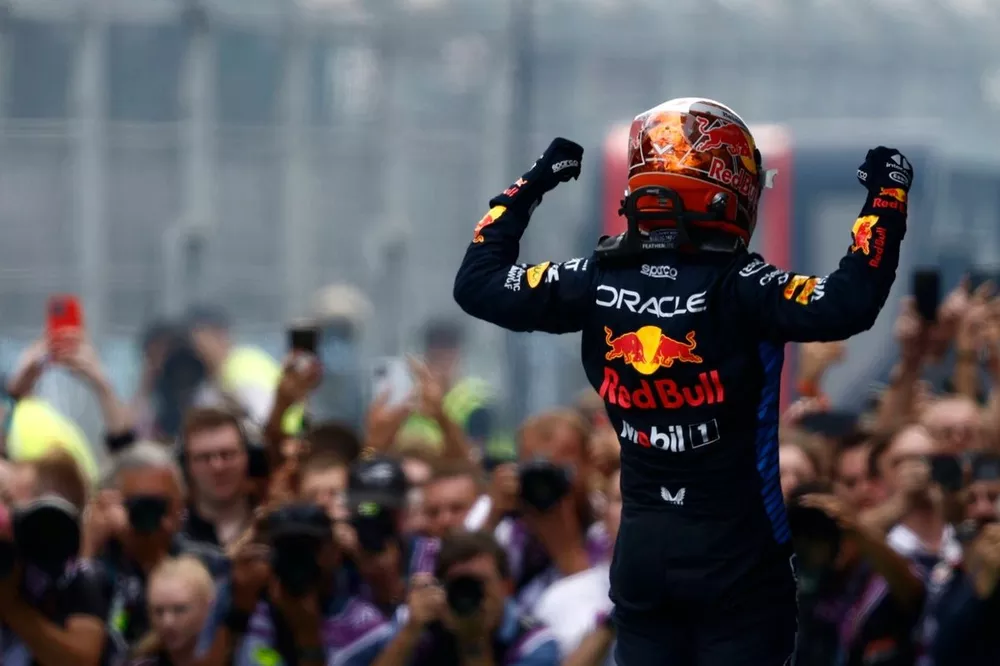 Max Verstappen, Red Bull Racing, 1st position, in Parc Ferme 